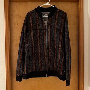 Pino Porte Leopard Stripe Full-zip Bomber Jacket (Men's XL)